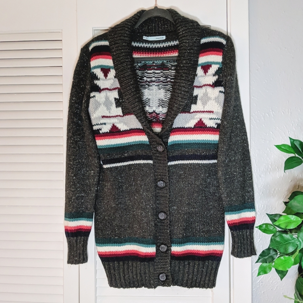 Maurices Thick Knit Grandpa Multi-color Cardigan